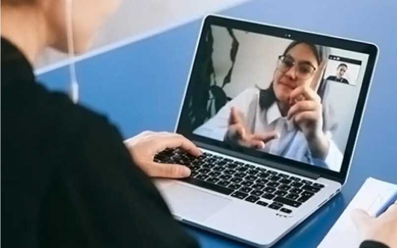 Student attending to an online class